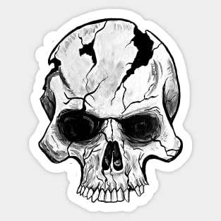 Cracked Skull Sticker